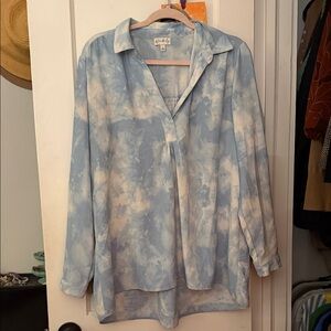 Wonderly Sky Blue Tie-Dye Blouse